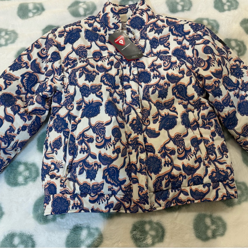 Free people Blue and White Floral Jacket